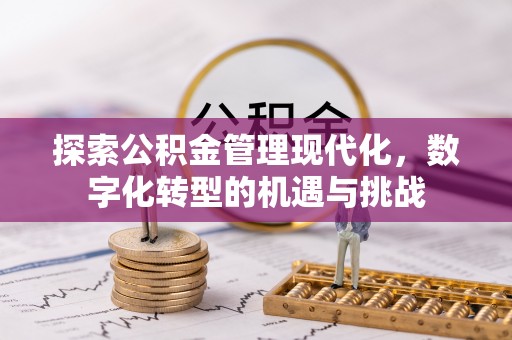 泉港探索公积金管理现代化，数字化转型的机遇与挑战