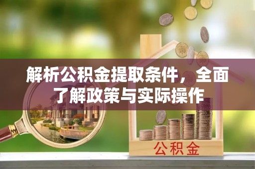泉港解析公积金提取条件，全面了解政策与实际操作