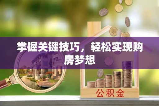 泉港掌握关键技巧，轻松实现购房梦想