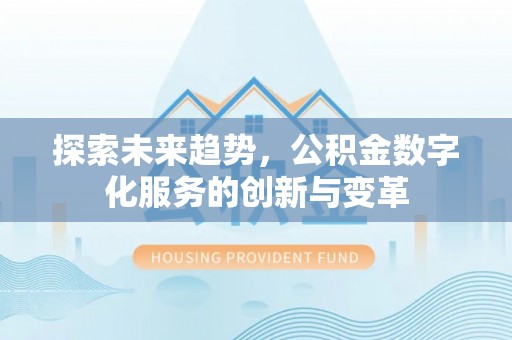 泉港探索未来趋势，公积金数字化服务的创新与变革
