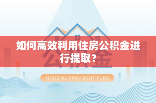 泉港如何高效利用住房公积金进行提取？